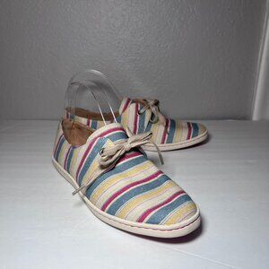 Born Datil Striped Canvas Sneakers Multicolor Lace Up